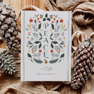 Weltfrieden Botanische Weihnachtskarte Feiertagskarte