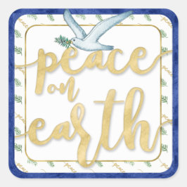 Weltfrieden Christmas Kwanzaa Hanukkah Quadratischer Aufkleber