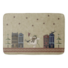 Weltfrieden Country Folkart Snowman & Crow Badematte