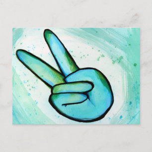 Weltfrieden Day Peace Sign Art Friedlich Postkarte
