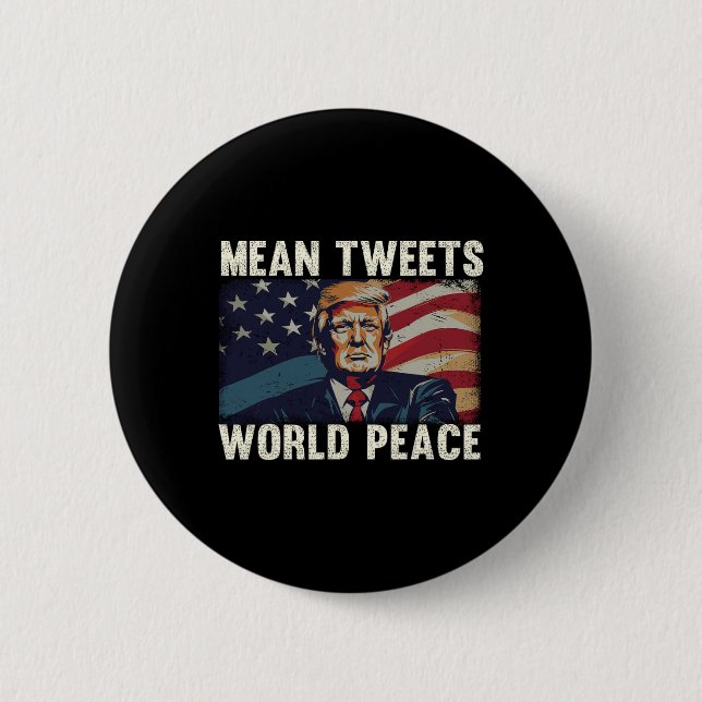 Weltfrieden Donald Trump Patriotic tweete Button (Vorderseite)