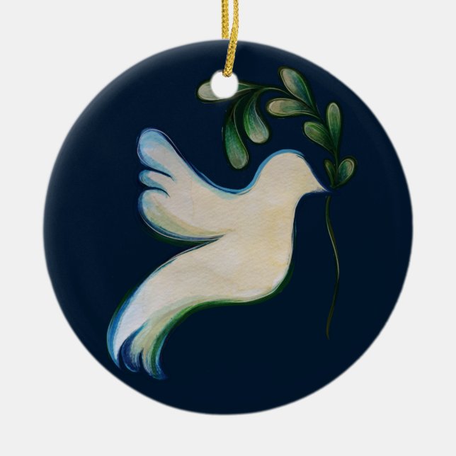 Weltfrieden Dove of Hope Keramik Ornament (Vorne)