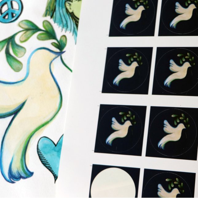 Weltfrieden Dove of Hope Runder Aufkleber (Von Creator hochgeladen)