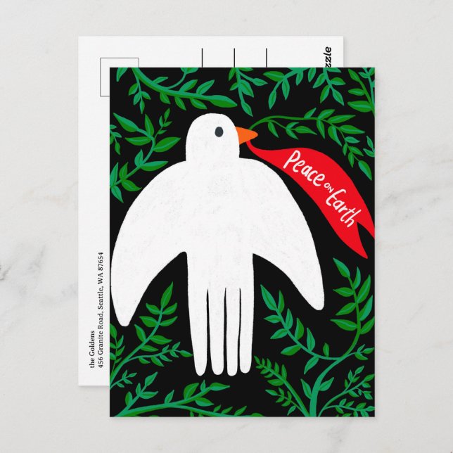 Weltfrieden Dove Weihnachten Weihnachten Weihnacht Postkarte (Vorne/Hinten)