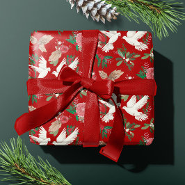 Weltfrieden Doves Blumenmuster Geschenkpapier