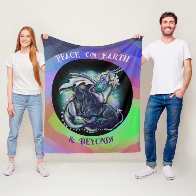 Weltfrieden Dragon and Unicorn Fleecedecke (Beispiel)