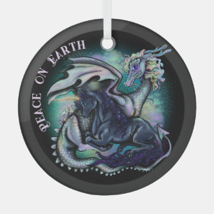 Weltfrieden Dragon and Unicorn Ornament Aus Glas