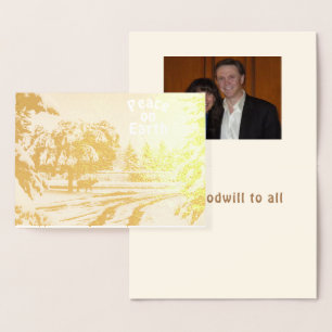 Weltfrieden Elk Scene Gold Foil Card Folienkarte