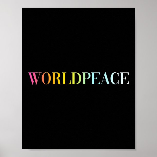 Weltfrieden (farbiger Text) Poster (Vorne)