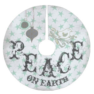 Weltfrieden-Feiertags-Baum-Rock Polyester Weihnachtsbaumdecke