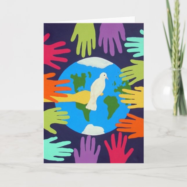 Weltfrieden Feiertagskarte (Vorderseite)