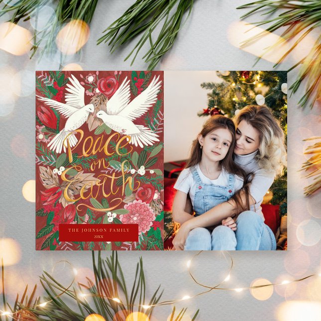 Weltfrieden Foto Weihnachten (Peace On Earth Photo Christmas Holiday Card)