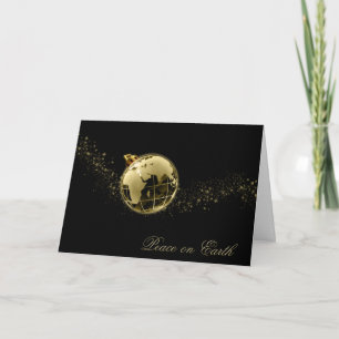 Weltfrieden Gold auf der Black Christmas Card Feiertagskarte