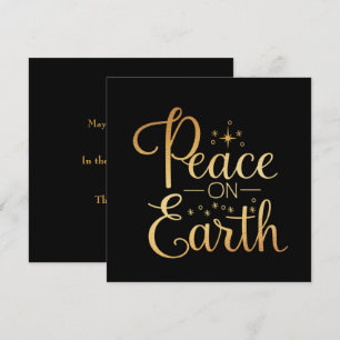 Weltfrieden Gold Typografy Black Holiday Feiertagskarte
