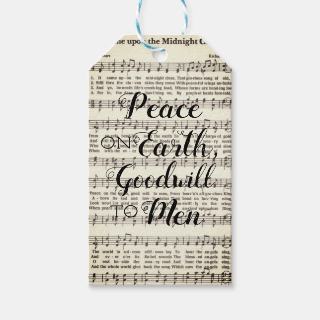 Weltfrieden, Goodwill to Men - Geschenkmarke Geschenkanhänger (Vorderseite)