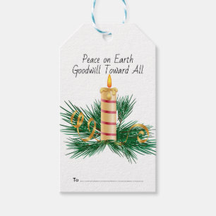 Weltfrieden Goodwill zu allen Weihnachtskerzen Geschenkanhänger