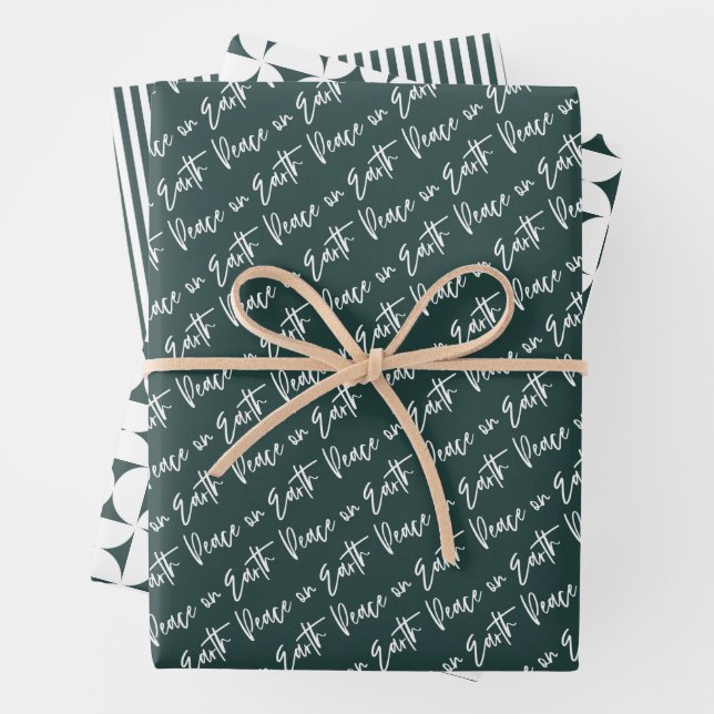 Weltfrieden Green Christmas Geschenkpapier Set (Beispiel)