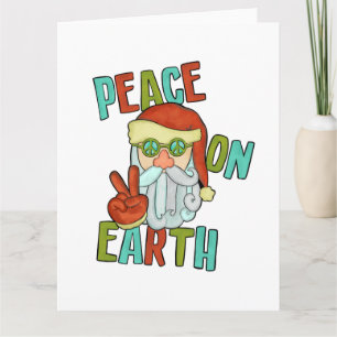 Weltfrieden Hippie Santa Karte