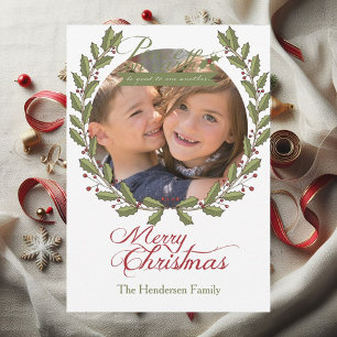 Weltfrieden Individueller Foto Weihnachtsfeiertag Feiertagskarte