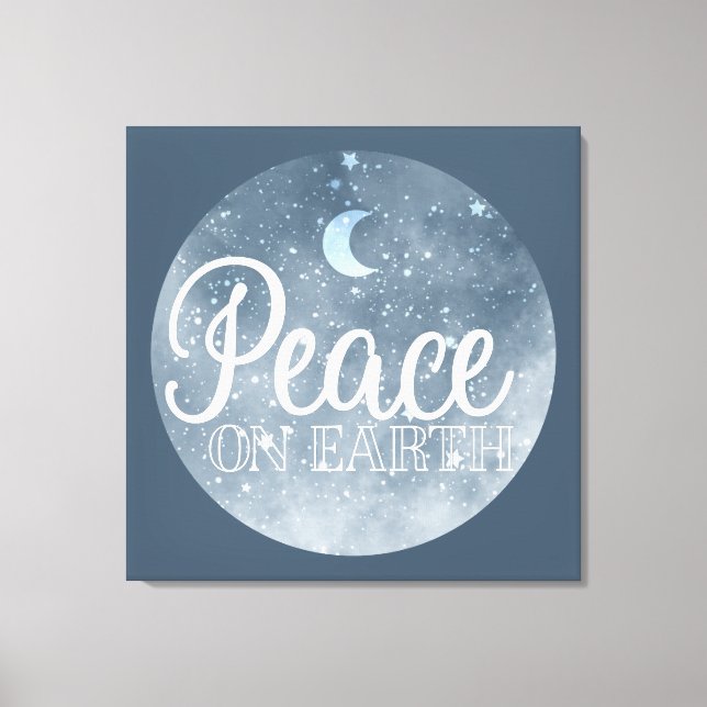 Weltfrieden Inspiration Moon & Night Sky Leinwanddruck (Vorderseite)