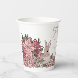 Weltfrieden Kaninchen in Blume rosa Pappbecher