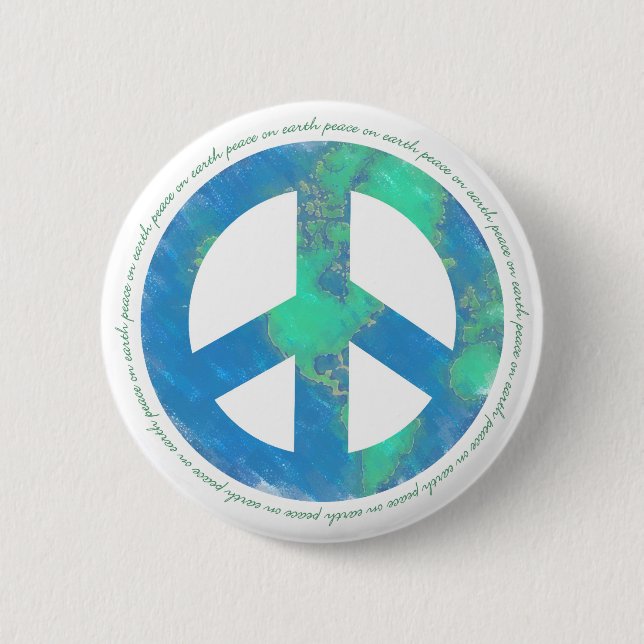 Weltfrieden-Knopf Button (Vorderseite)