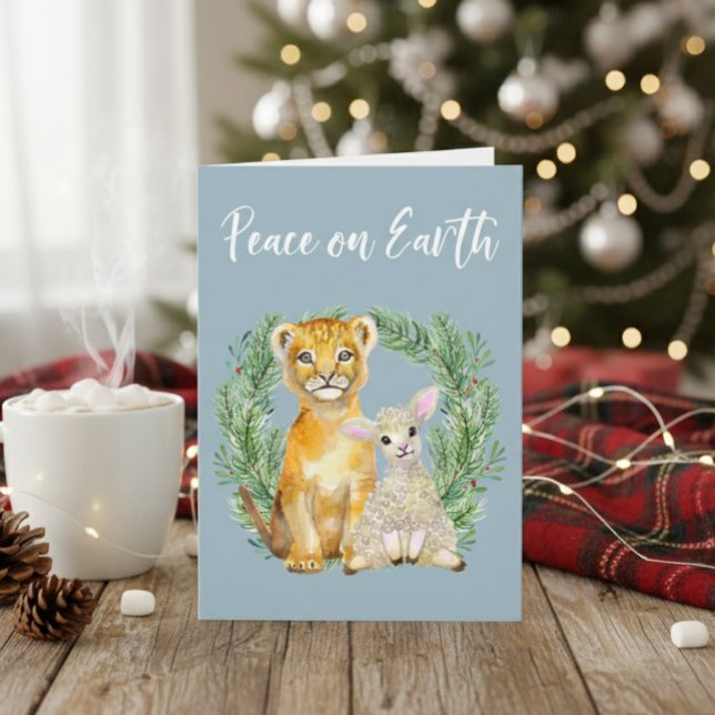 Weltfrieden Lion Lamb Niedlich Karte (Von Creator hochgeladen)