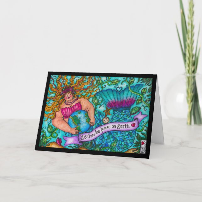 Weltfrieden Mermaid Card Karte (Vorderseite)