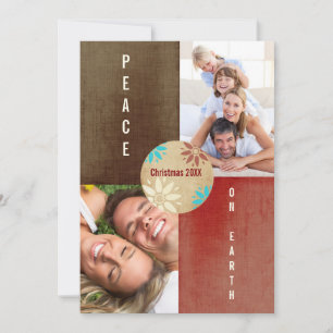 Weltfrieden Merry and Bright Family Foto Card Feiertagskarte