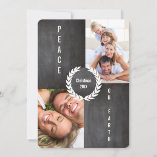 Weltfrieden Merry and Bright Family Foto Card Feiertagskarte