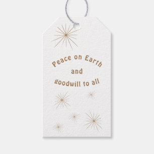 Weltfrieden Minimalistischer Goldtext Geschenkanhänger