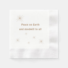 Weltfrieden Minimalistischer Goldtext Serviette