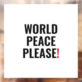 Weltfrieden mit weißem Rot Fensteraufkleber