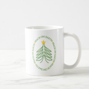 Weltfrieden Moderner Ferienbaum und Zitat Tasse