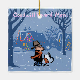 Weltfrieden Mose Goes Walkies Ornament