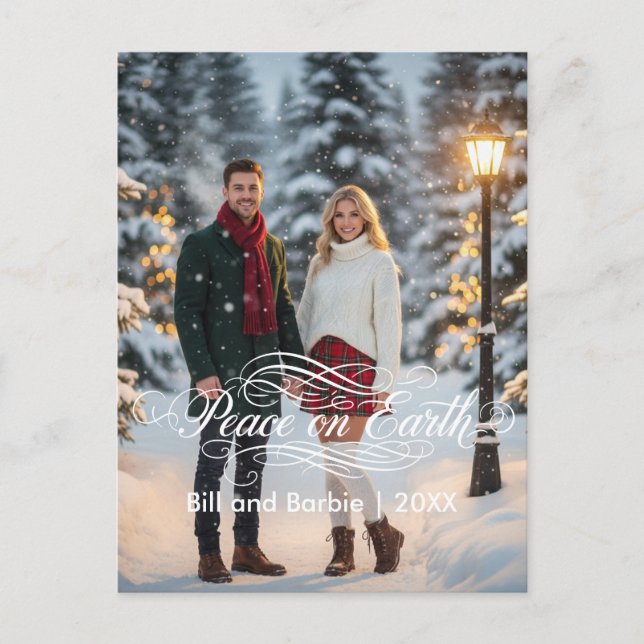 Weltfrieden Paare Foto Vorderseite Feiertagspostkarte (Vorderseite)