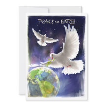 Weltfrieden. Peace Docks Flat Holiday Card