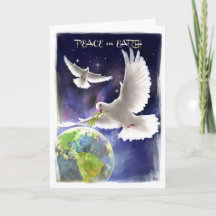 Weltfrieden. Peace Doves Holiday Cards