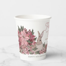 Weltfrieden Personalisiert Happy Holidays Floral Pappbecher