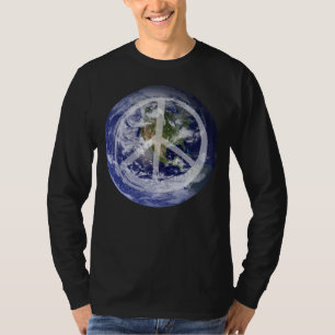 Weltfrieden Planet im Weltraum Symbol-Zeichen T-Shirt