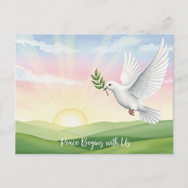 Weltfrieden Postkarte (Vorderseite)