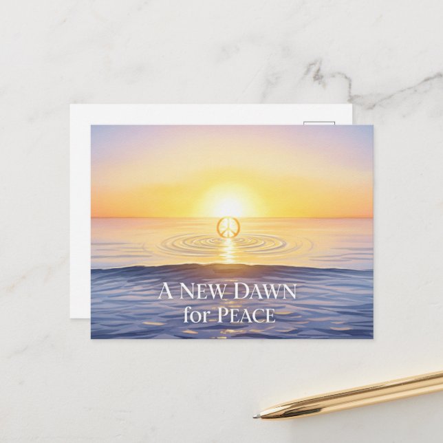 Weltfrieden Postkarte (Vorderseite/Rückseite Beispiel)