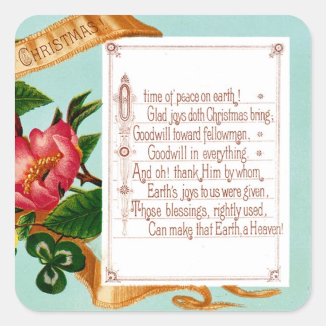 Weltfrieden Quadratischer Aufkleber (Vorderseite)