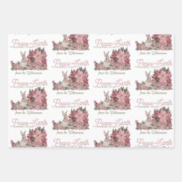 Weltfrieden Rabbit in Blume Weihnachten Geschenkpapier Set