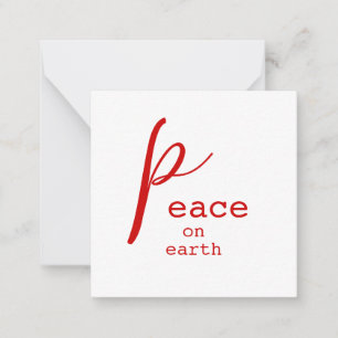 Weltfrieden Red White Personalisiert Note Card Mitteilungskarte