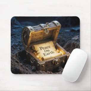 Weltfrieden Scroll in einer Schatztruhe Mousepad