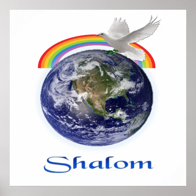 Weltfrieden Shalom Poster (Vorne)