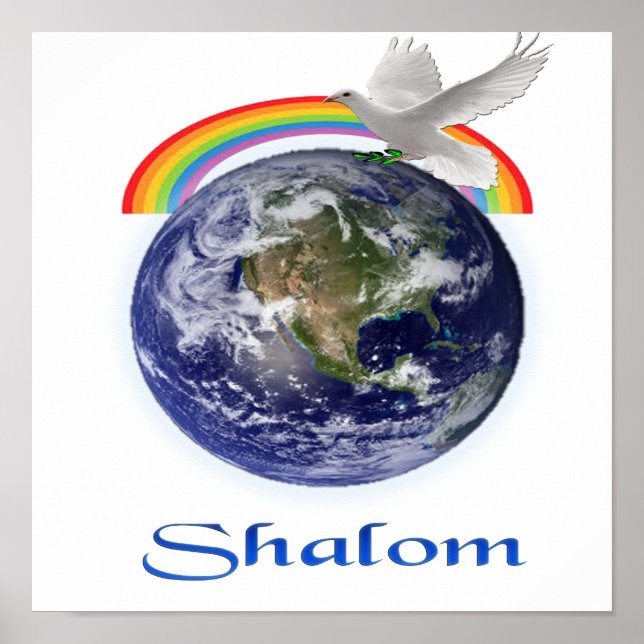 Weltfrieden Shalom Poster (Vorne)