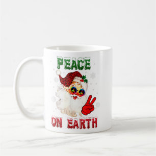Weltfrieden Sign Frohe Weihnachts-Weihnachtsmannmü Kaffeetasse