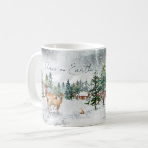 Weltfrieden Snowy Forest Animes Weihnachten Kaffeetasse